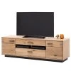 Loftscape TV-Lowboard Salvo - Eiche teilmassiv - Balkeneiche Bianco / Grau - Breite: 180 cm