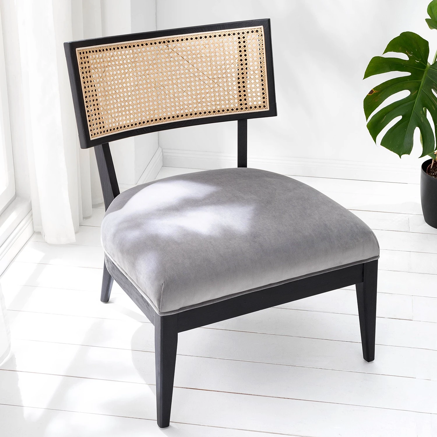 Jack & Alice Sessel Burke II - Samt - Grau 3 Jack & Alice Sessel Burke II - Samt - Grau – Bild 3