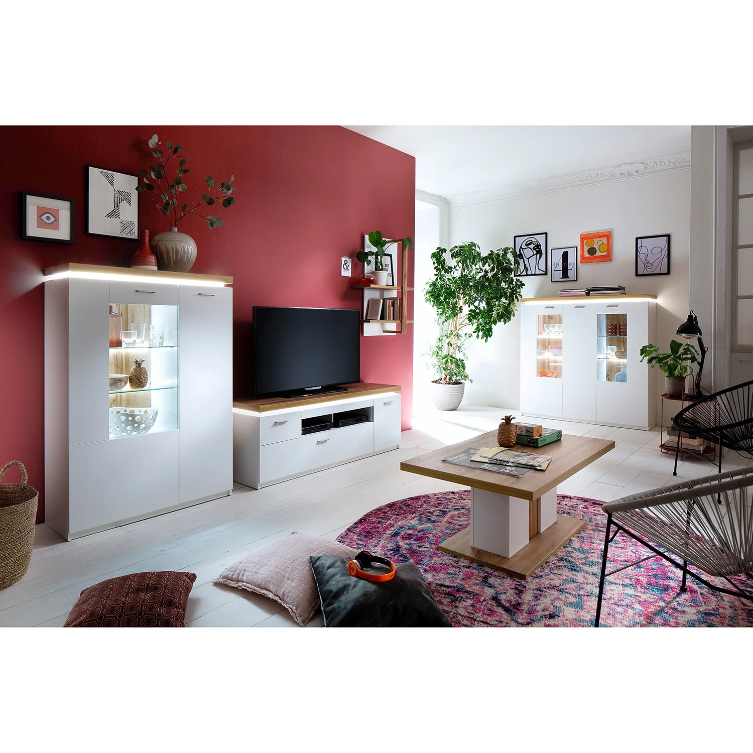 Loftscape Couchtisch Mundai - Weiß / Eiche Wotan Dekor 3 Loftscape Couchtisch Mundai - Weiß / Eiche Wotan Dekor – Bild 3