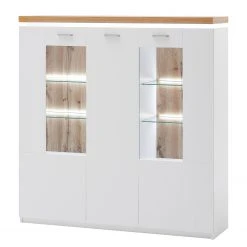 Loftscape Highboard Mundai - Inkl. Beleuchtung - Weiß / Eiche Wotan Dekor