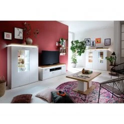 Loftscape Highboard Mundai - Inkl. Beleuchtung - Weiß / Eiche Wotan Dekor -Wohnzimmermöbel boutique en ligne 1000209049 200402 14342600029 MOOD DETAILS P000000001000209049 mood