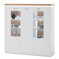 Loftscape Highboard Mundai - Inkl. Beleuchtung - Weiß / Eiche Wotan Dekor -Wohnzimmermöbel boutique en ligne 1000209049 200402 14342800032 DETAILS P000000001000209049