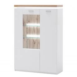 Loftscape Highboard Mundai - Inkl. Beleuchtung - Weiß / Eiche Wotan Dekor