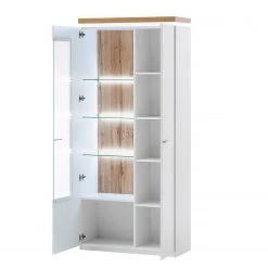 Loftscape Vitrinenschrank Mundai - Inkl. Beleuchtung - Weiß / Eiche Wotan Dekor -Wohnzimmermöbel boutique en ligne 1000209066 200402 14351000078 DETAILS P000000001000209066