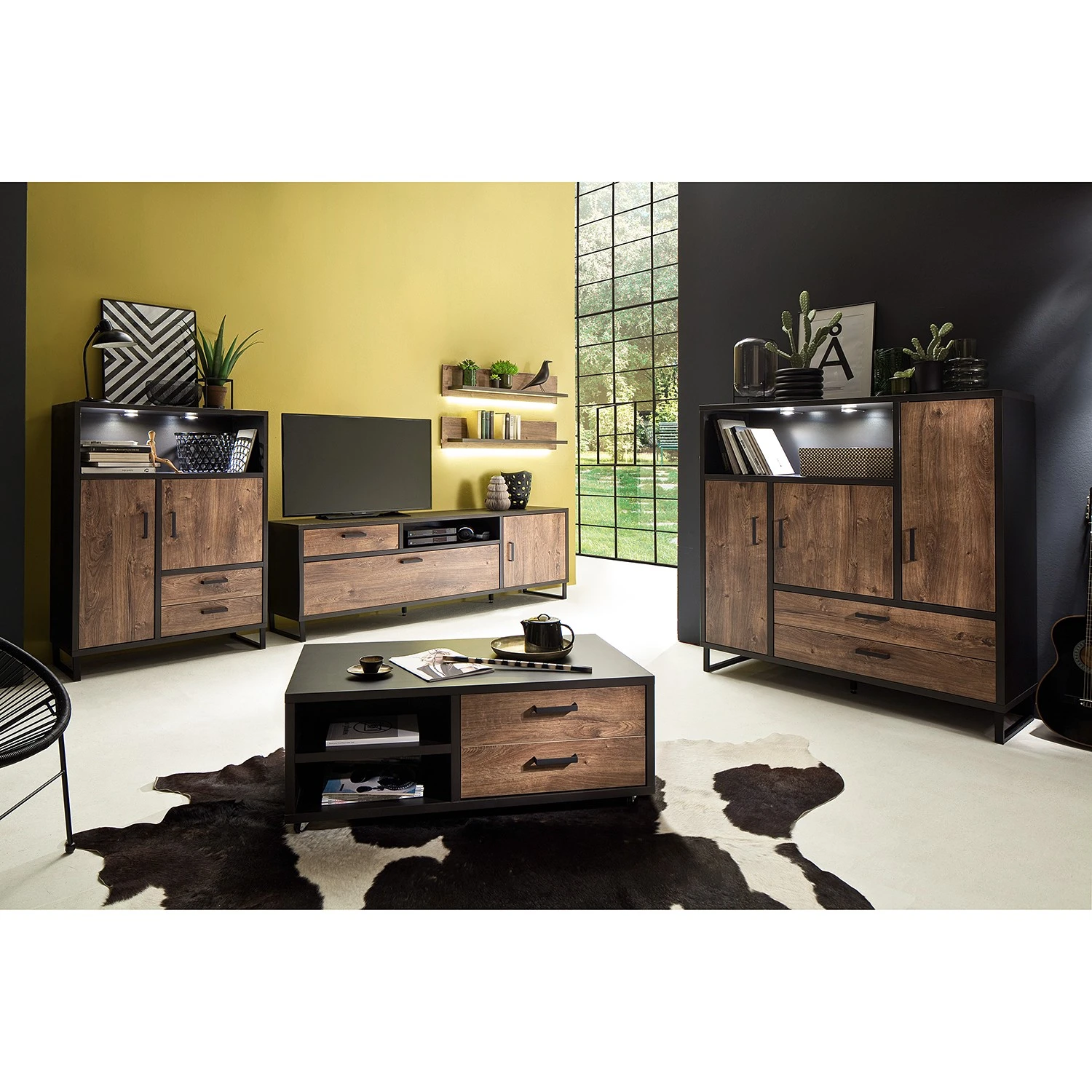 Red Living Couchtisch Hixson - Eiche Barrique Dekor / Schwarz 3 Red Living Couchtisch Hixson - Eiche Barrique Dekor / Schwarz – Bild 3