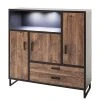 Red Living Highboard Hixson - Eiche Barrique Dekor / Schwarz