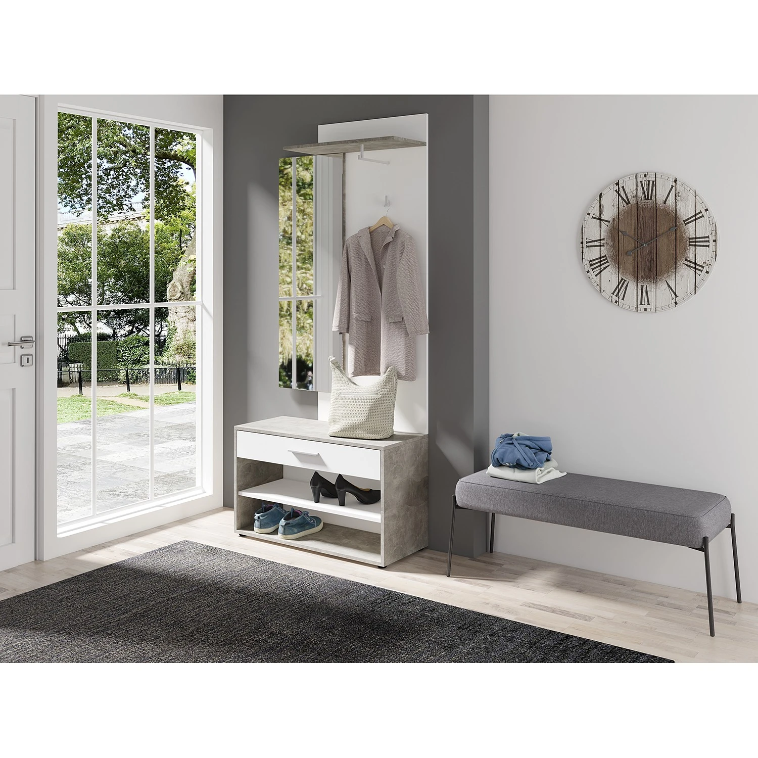 Mørteens Polsterhocker Westby - Webstoff - Grau 2 Mørteens Polsterhocker Westby - Webstoff - Grau – Bild 2