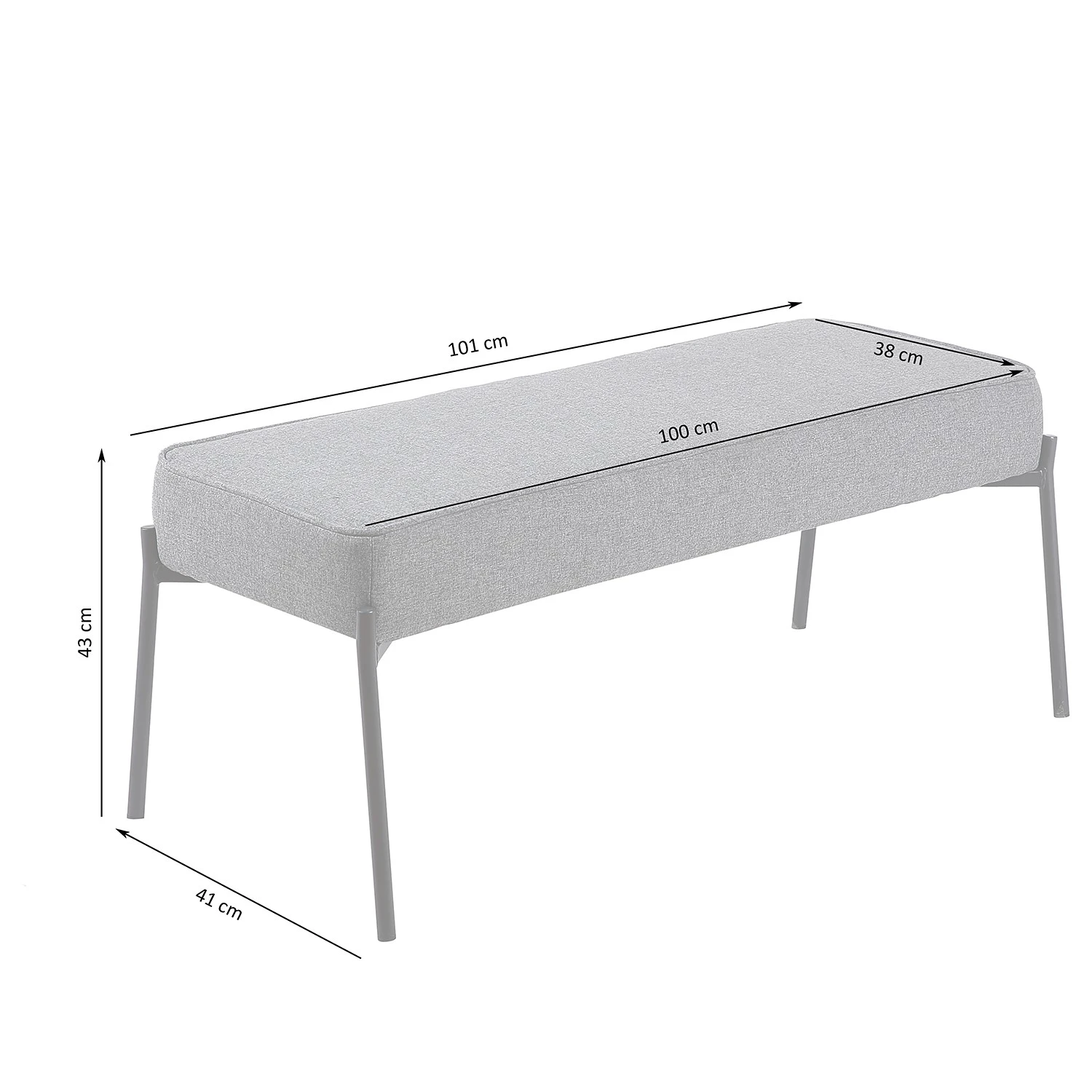 Mørteens Polsterhocker Westby - Webstoff - Grau 5 Mørteens Polsterhocker Westby - Webstoff - Grau – Bild 5