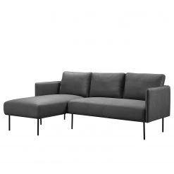 Fredriks Ecksofa Cedars - Microfaser - Dunkelgrau - Longchair davorstehend links