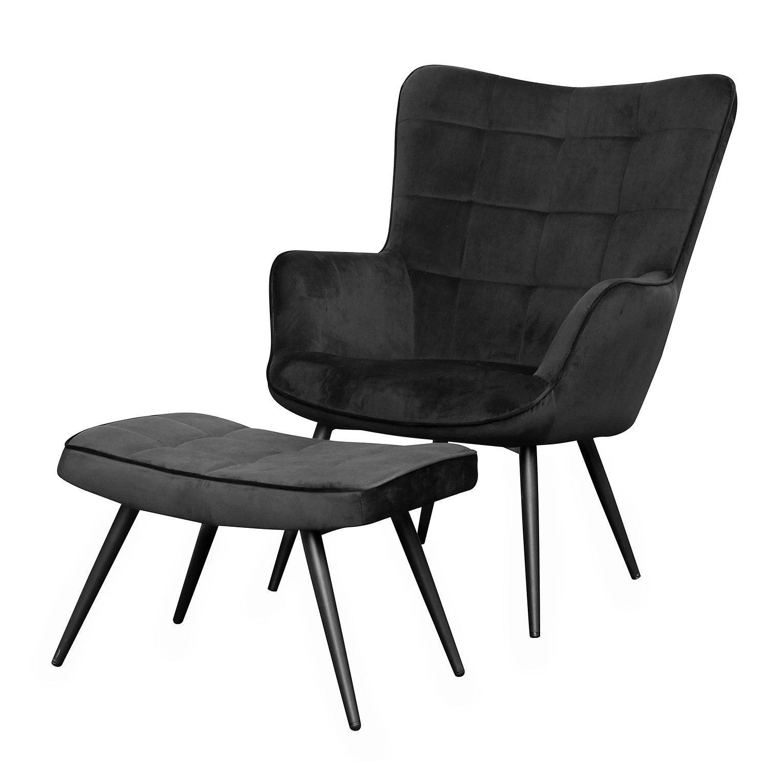 Mørteens Sessel Bixby - Webstoff - Mit Hocker - Samt 1 Mørteens Sessel Bixby - Webstoff - Mit Hocker - Samt