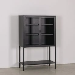 Loftscape Highboard Cowee II - Glas / Metall - Schwarz -Wohnzimmermöbel boutique en ligne 1000209633 200430 06152900033 MOOD DETAILS P000000001000209633 mood