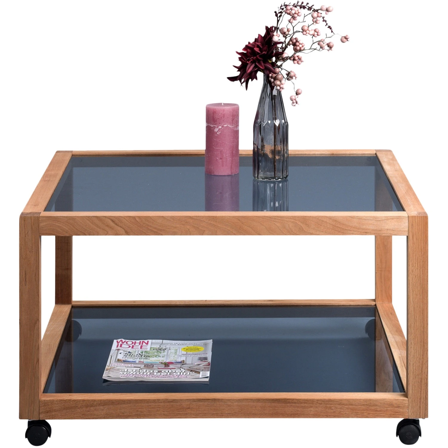 Loftscape Couchtisch Fulbeck II - Glas / Walnuss massiv - Grau / Walnuss 4 Loftscape Couchtisch Fulbeck II - Glas / Walnuss massiv - Grau / Walnuss – Bild 4