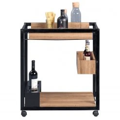 Loftscape Servierwagen Kadoka II - Eiche Dunkel Dekor / Schwarz -Wohnzimmermöbel boutique en ligne 1000209675 200406 13055400081 DETAILS P000000001000209675