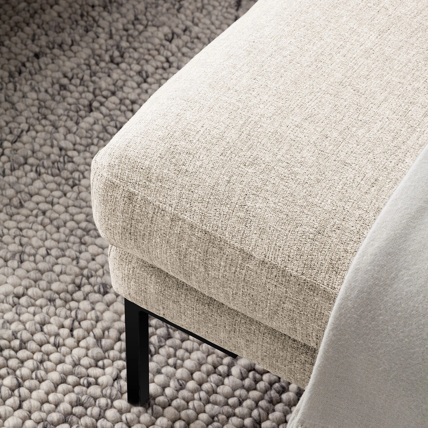 Fredriks Hocker Bellaire - Mischgewebe - Hellbeige - Schwarz 5 Fredriks Hocker Bellaire - Mischgewebe - Hellbeige - Schwarz – Bild 5