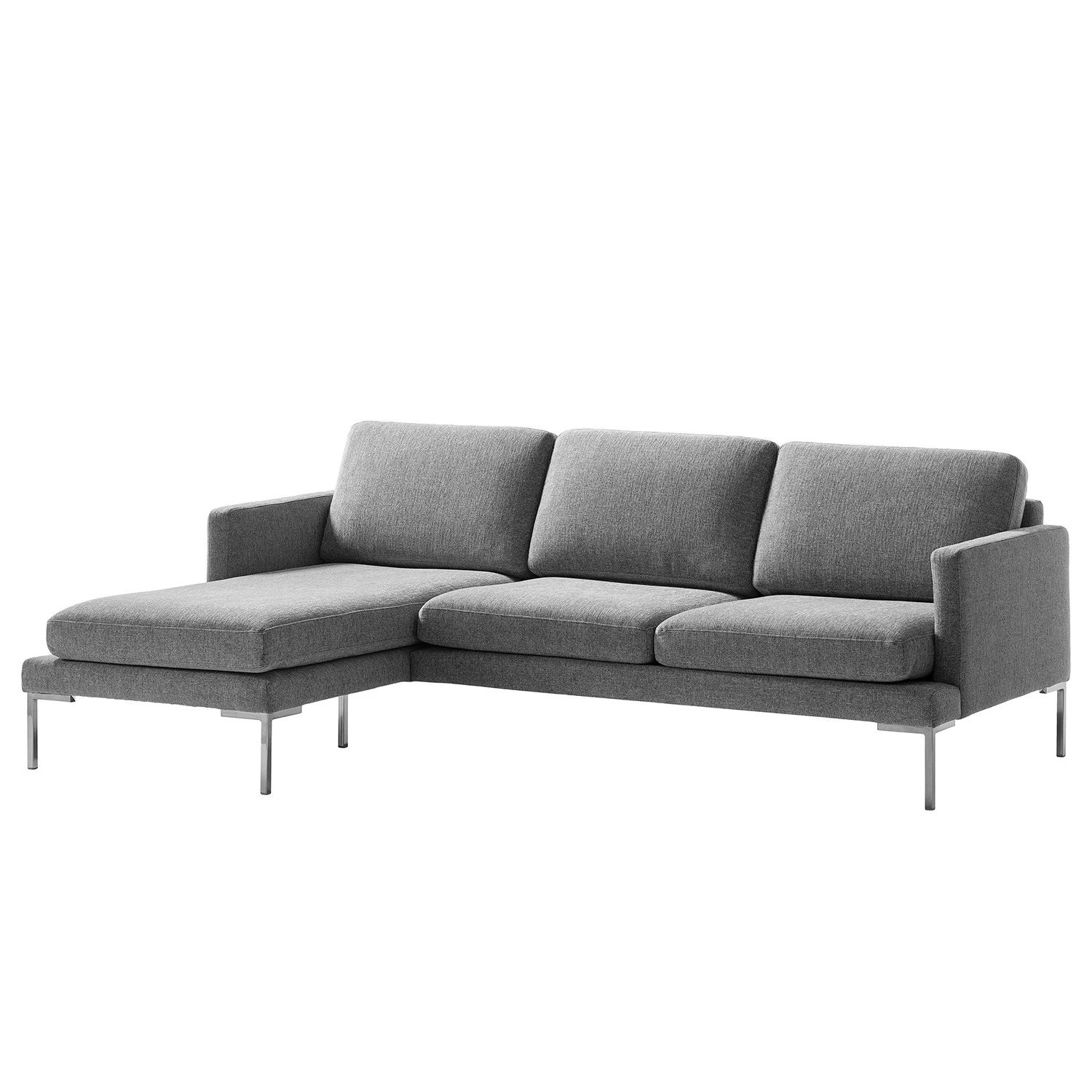 Fredriks Ecksofa Bellaire - Mischgewebe - Grau - Longchair davorstehend links - Silber 1 Fredriks Ecksofa Bellaire - Mischgewebe - Grau - Longchair davorstehend links - Silber