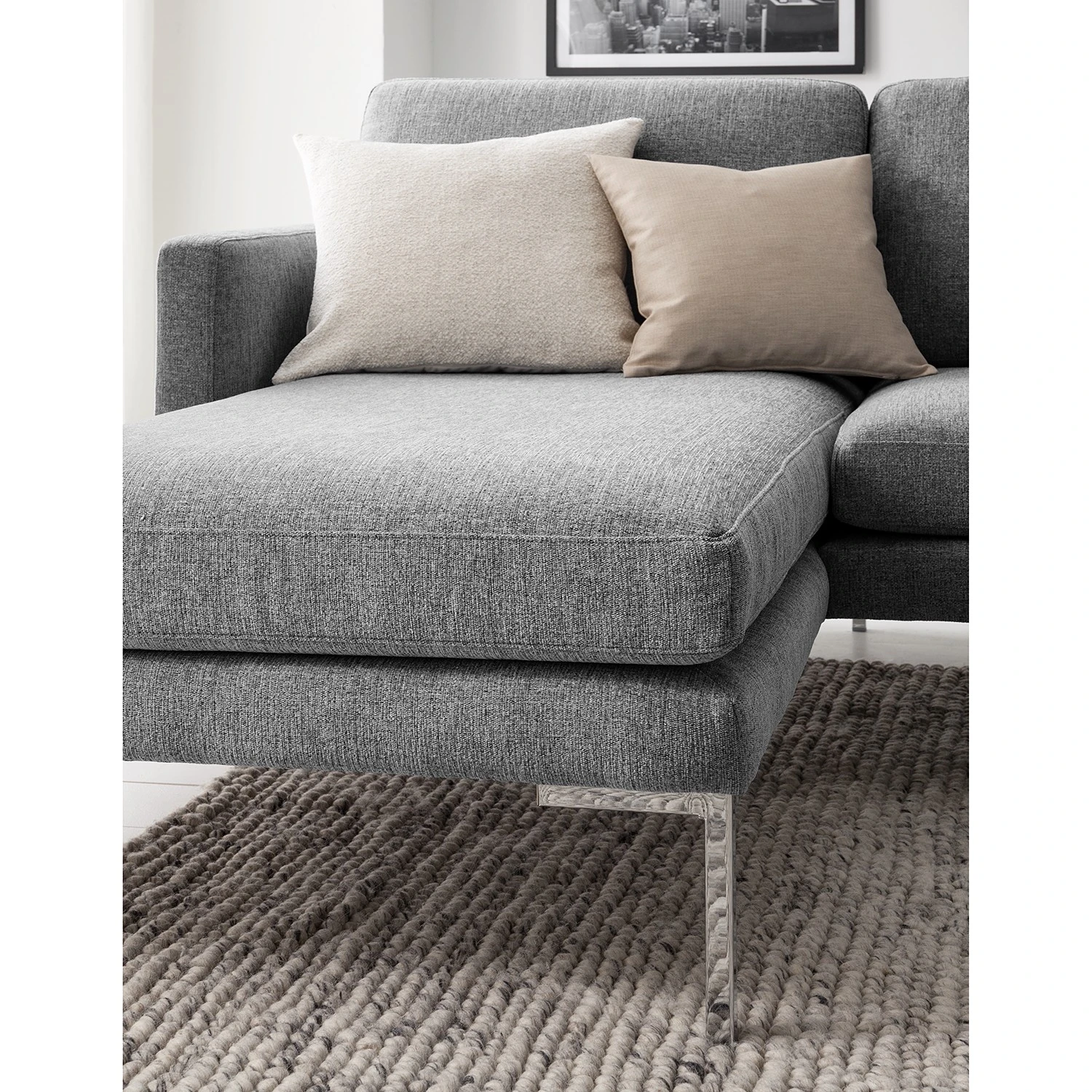 Fredriks Ecksofa Bellaire - Mischgewebe - Grau - Longchair davorstehend links - Silber 6 Fredriks Ecksofa Bellaire - Mischgewebe - Grau - Longchair davorstehend links - Silber – Bild 6
