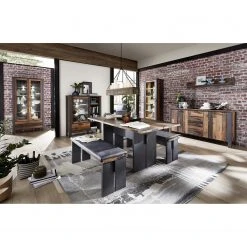 Red Living Standvitrine Blackpool - Inkl. Beleuchtung - Altholz Dekor / Grau -Wohnzimmermöbel boutique en ligne 1000209816 210331 08333600015 MOOD DETAILS P000000001000209816 mood