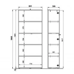 Germania Aktenschrank GW-Agenda IV - Eiche Grandson Dekor / Graphit -Wohnzimmermöbel boutique en ligne 1000210649 200408 14220200078 SKETCH DETAILS P000000001000210649 sketch