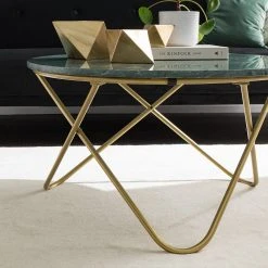 Studio Copenhagen Couchtisch Menou II - Marmor / Metall - Grün / Gold -Wohnzimmermöbel boutique en ligne 1000210777 200430 13190200018 DETAILS P000000001000210777