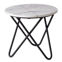 Studio Copenhagen Beistelltisch Menou I - Marmor / Metall - Marmor Weiß / Schwarz