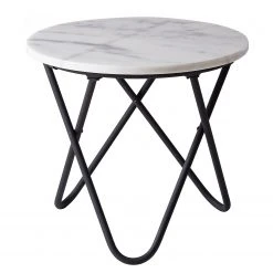 Studio Copenhagen Beistelltisch Menou I - Marmor / Metall - Marmor Weiß / Schwarz -Wohnzimmermöbel boutique en ligne 1000210780 211118 134036000046 DETAILS P000000001000210780