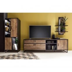 Red Living Wohnwand Hixson I (3-teilig) - Eiche Barrique Dekor / Schwarz