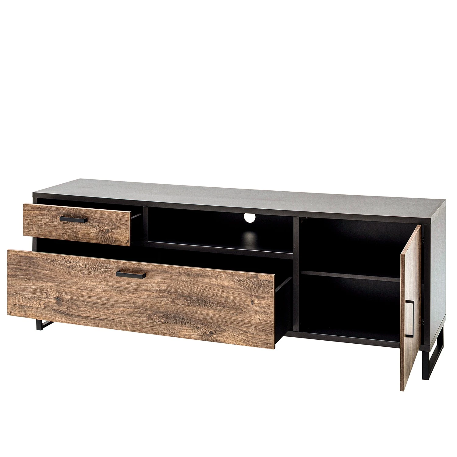 Red Living Wohnwand Hixson II (4-teilig) - Eiche Barrique Dekor / Schwarz 11 Red Living Wohnwand Hixson II (4-teilig) - Eiche Barrique Dekor / Schwarz – Bild 11