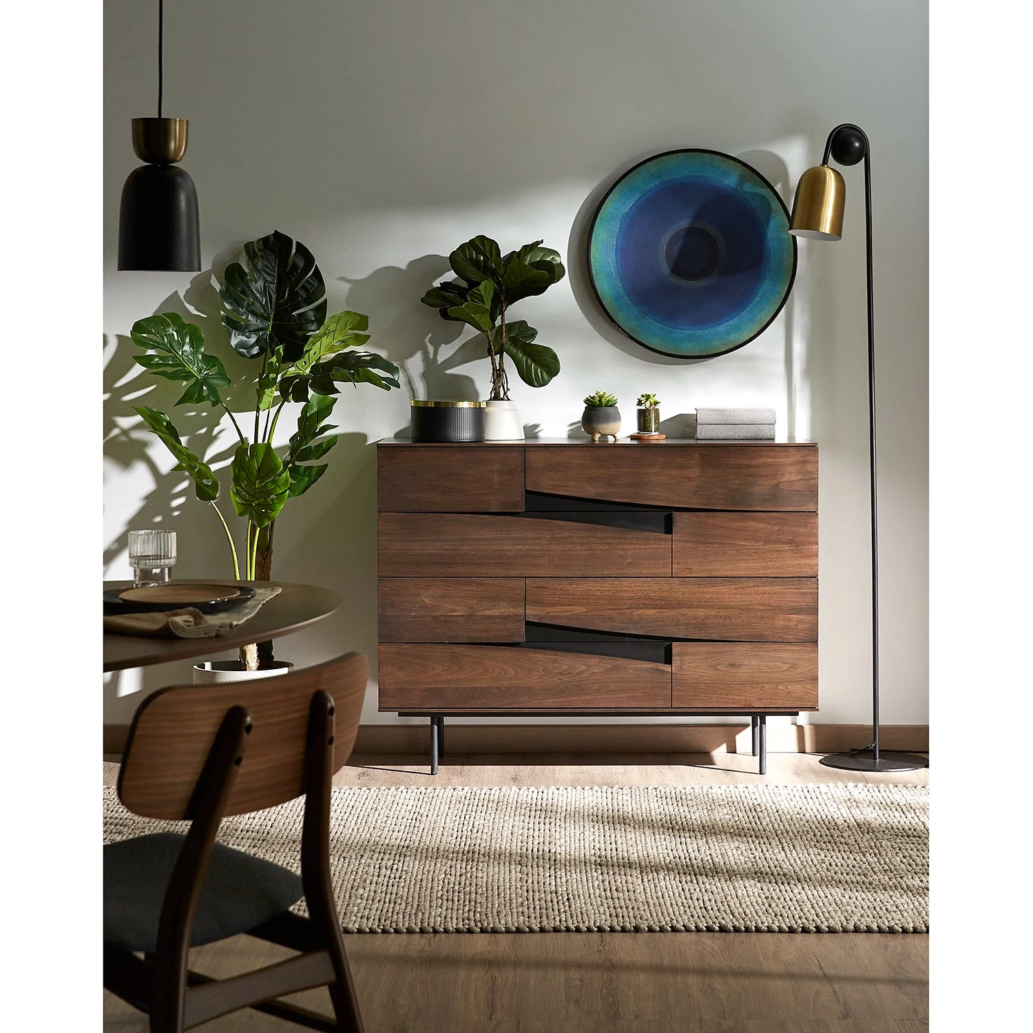 Red Living Kommode Kluuvi I - Echtholzfurnier - Walnuss / Schwarz 2 Red Living Kommode Kluuvi I - Echtholzfurnier - Walnuss / Schwarz – Bild 2