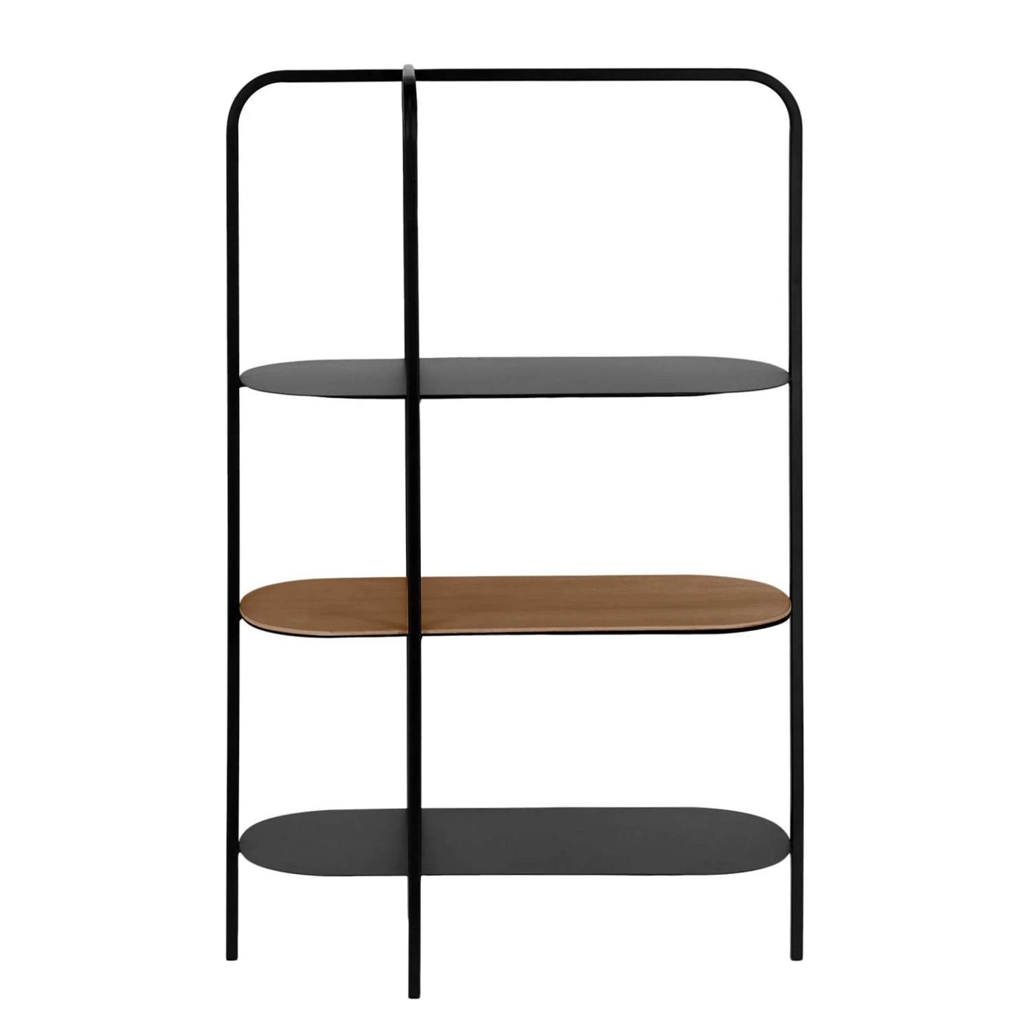 Red Living Regal Laukaa - Stahl / Echtholzfurnier - Schwarz / Walnuss 3 Red Living Regal Laukaa - Stahl / Echtholzfurnier - Schwarz / Walnuss – Bild 3