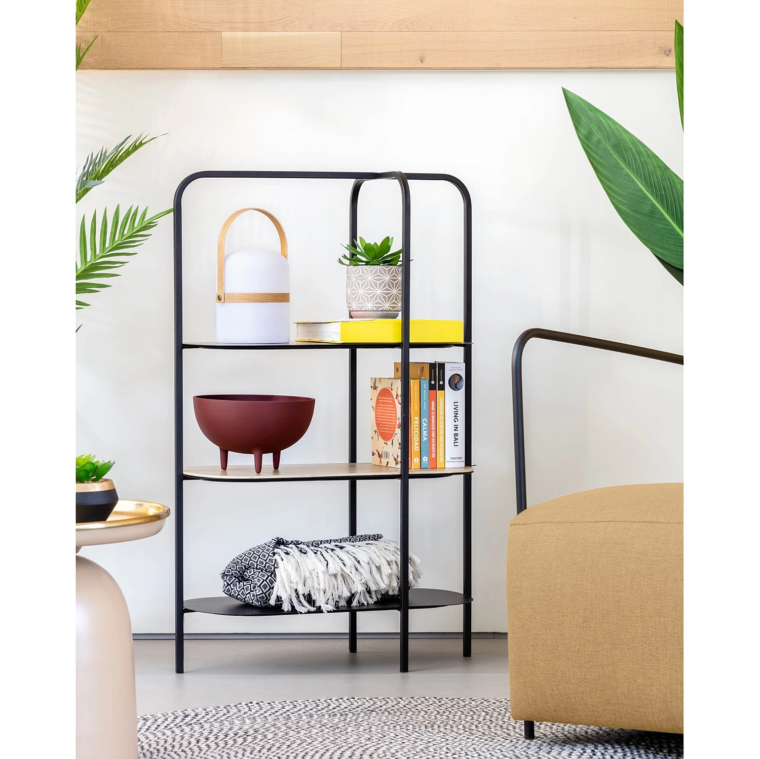 Red Living Regal Laukaa - Stahl / Echtholzfurnier - Schwarz / Walnuss 2 Red Living Regal Laukaa - Stahl / Echtholzfurnier - Schwarz / Walnuss – Bild 2