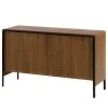 Red Living Sideboard Juuka - Echtholzfurnier - Walnuss / Schwarz