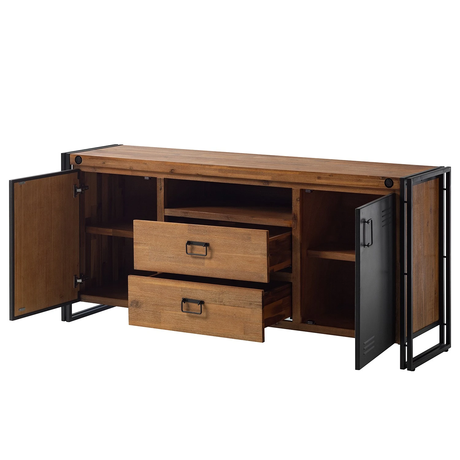 Ars manufacti Sideboard Manchester V - Akazie massiv / Metall - Akazie / Anthrazit 7 Ars manufacti Sideboard Manchester V - Akazie massiv / Metall - Akazie / Anthrazit – Bild 7