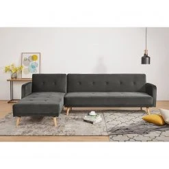 Jack & Alice Ecksofa Daru III - Samt - Grau -Wohnzimmermöbel boutique en ligne 1000211000 200527 17480600210 MOOD DETAILS P000000001000211000 mood