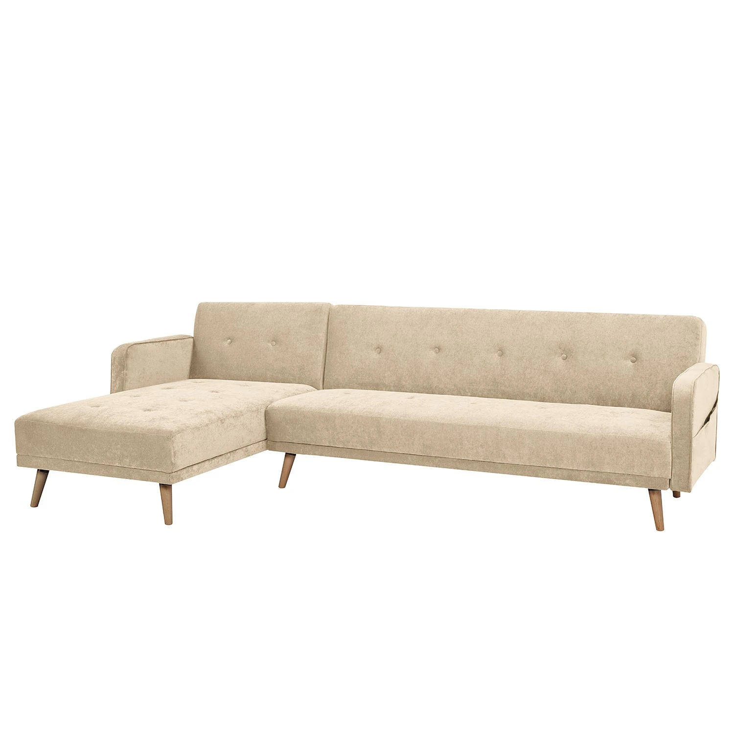 Jack & Alice Ecksofa Daru II - Samt - Beige 1 Jack & Alice Ecksofa Daru II - Samt - Beige
