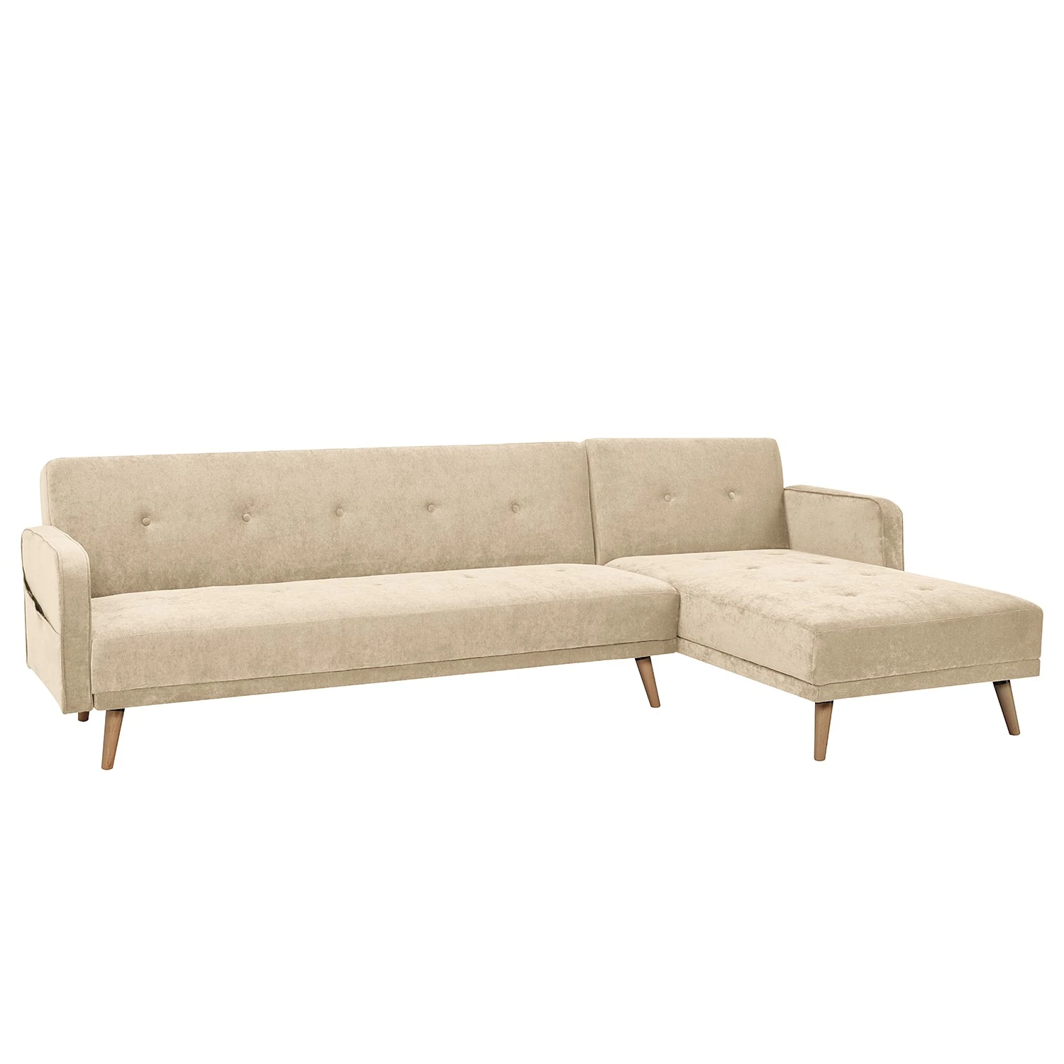 Jack & Alice Ecksofa Daru II - Samt - Beige 4 Jack & Alice Ecksofa Daru II - Samt - Beige – Bild 4