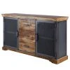 Ars manufacti Sideboard Hunter II - Mango massiv / Metall - Mango / Blaugrau