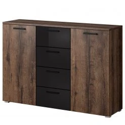 Mooved Sideboard Scotter - Eiche Dunkel Dekor / Hochglanz Schwarz