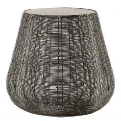 Jack & Alice Beistelltisch Crossett I - Aluminium / Eisen / Messing Antik / Schwarz