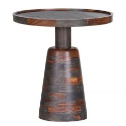 Naturoo Beistelltisch Brookwood V - Echtsteinfurnier / Sheesham massiv - Sheesham / Sheesham Blaugrau