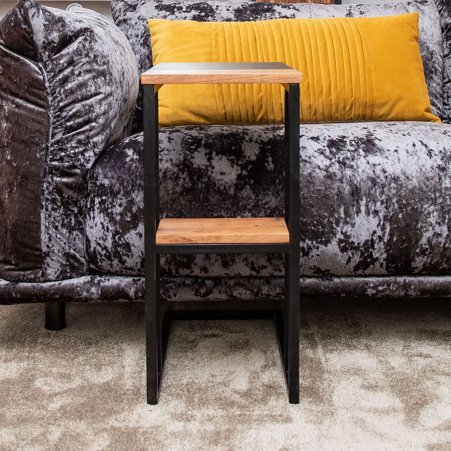 Red Living Beistelltisch Brookwood VII - Echtsteinfurnier / Akazie massiv - Schiefer / Akazie 5 Red Living Beistelltisch Brookwood VII - Echtsteinfurnier / Akazie massiv - Schiefer / Akazie – Bild 5