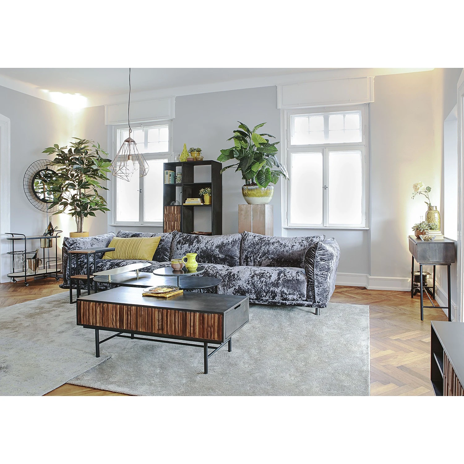 Red Living Couchtisch Wexford I - Mango massiv / Marmor - Mango / Marmor Schwarz 2 Red Living Couchtisch Wexford I - Mango massiv / Marmor - Mango / Marmor Schwarz – Bild 2