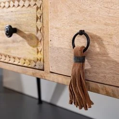 Red Living Sideboard Latta - Mango massiv / Metall - Mango / Schwarz -Wohnzimmermöbel boutique en ligne 1000211455 220316 031 DETAILS P000000001000211455