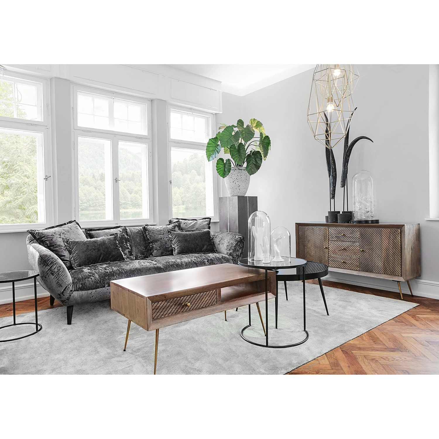 Naturoo Sideboard Turlock - Mango massiv / Metall - Mango / Gold 2 Naturoo Sideboard Turlock - Mango massiv / Metall - Mango / Gold – Bild 2