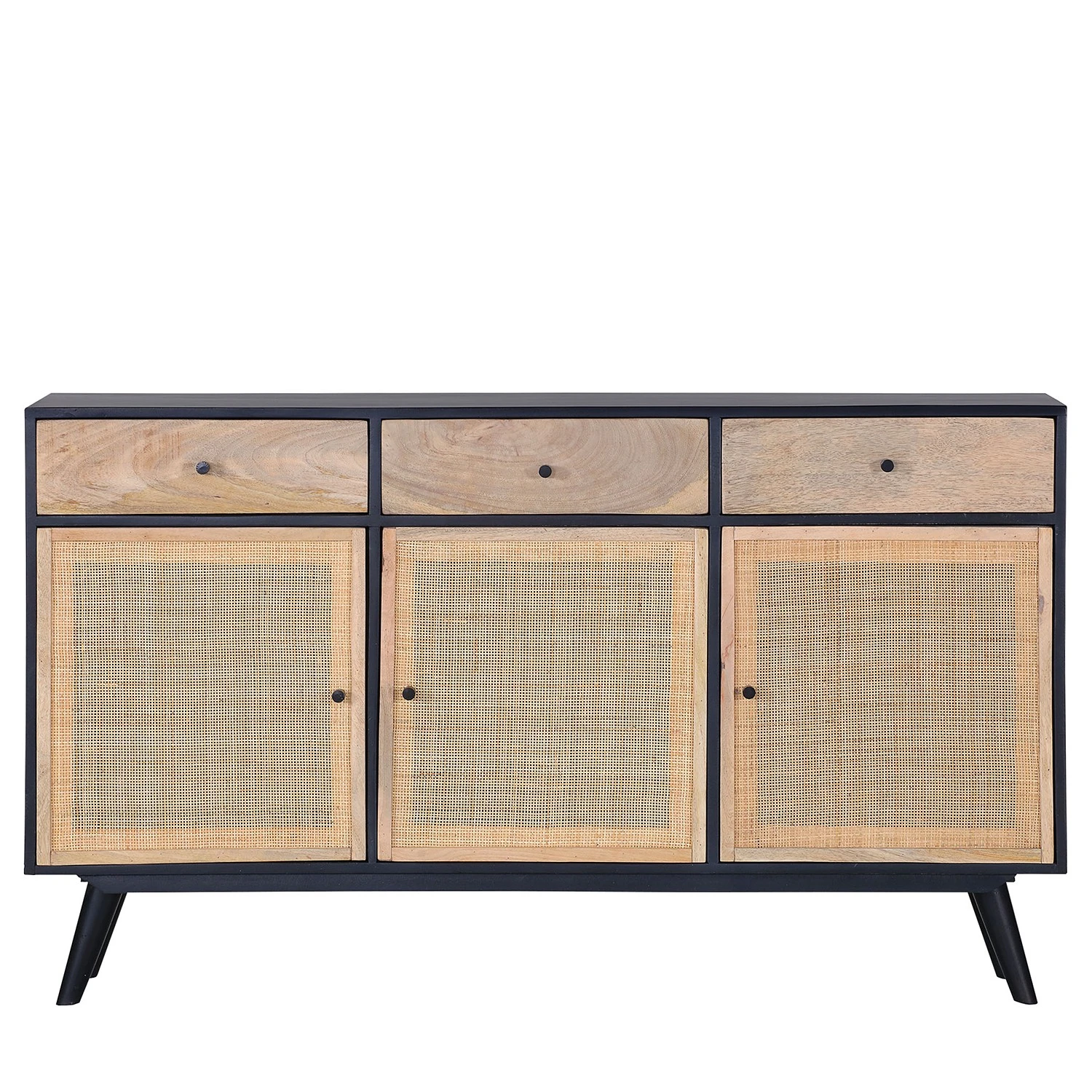 Red Living Sideboard Lexham - Mango massiv / Rattan - Mango / Mango Schwarz 2 Red Living Sideboard Lexham - Mango massiv / Rattan - Mango / Mango Schwarz – Bild 2