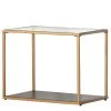 Loftscape Beistelltisch Carrabelle II - Glas / Metall - Grau / Gold