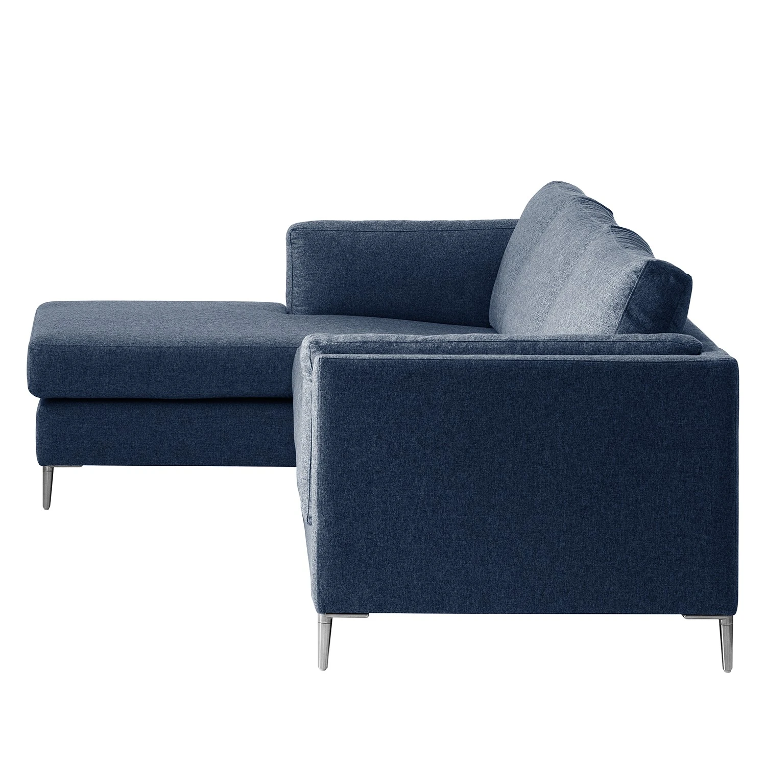 Studio Copenhagen Ecksofa COSO Classic+ mit Longchair - Webstoff Inze: Blau - Breite: 287 cm - Longchair davorstehend links - Chrom glänzend 6 Studio Copenhagen Ecksofa COSO Classic+ mit Longchair - Webstoff Inze: Blau - Breite: 287 cm - Longchair davorstehend links - Chrom glänzend – Bild 6