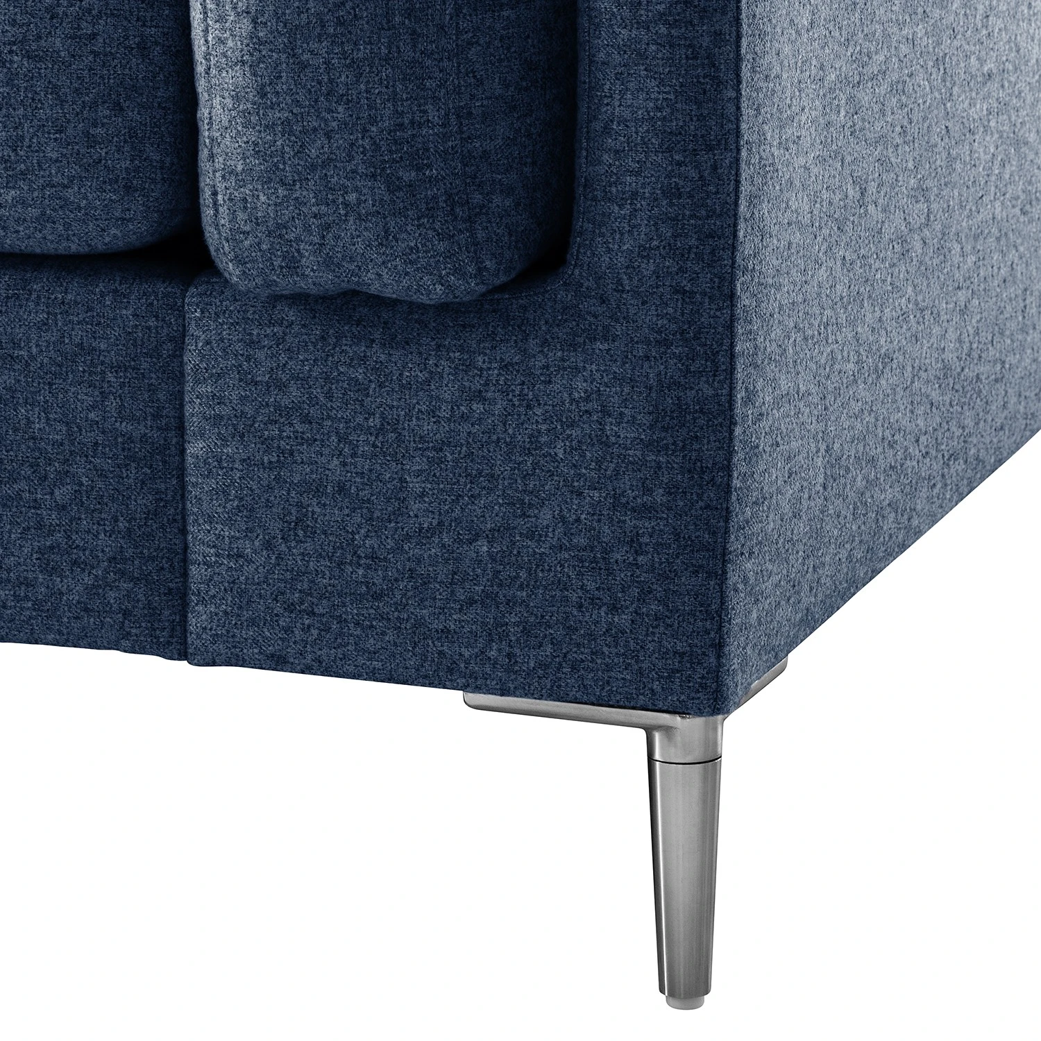 Studio Copenhagen Ecksofa COSO Classic+ mit Longchair - Webstoff Inze: Blau - Breite: 287 cm - Longchair davorstehend links - Chrom glänzend 22 Studio Copenhagen Ecksofa COSO Classic+ mit Longchair - Webstoff Inze: Blau - Breite: 287 cm - Longchair davorstehend links - Chrom glänzend – Bild 22