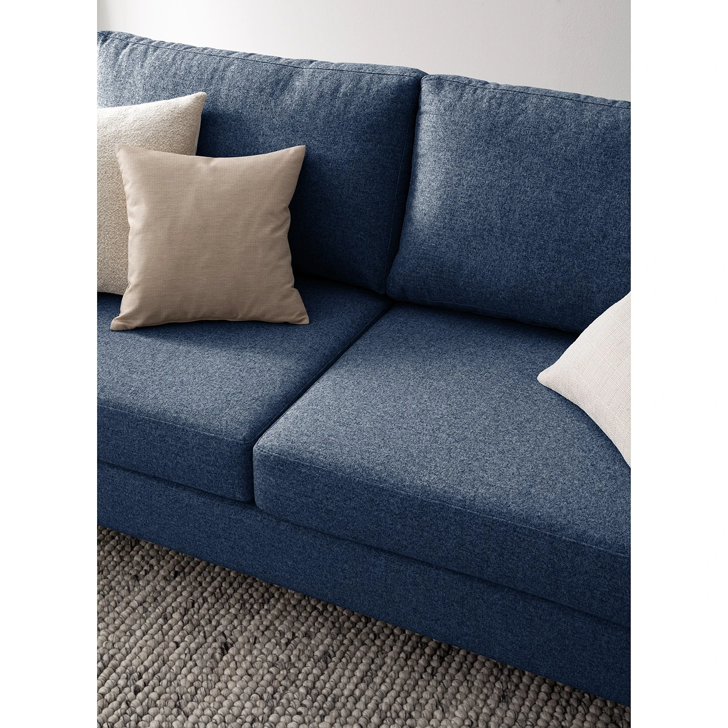 Studio Copenhagen Ecksofa COSO Classic+ mit Longchair - Webstoff Inze: Blau - Breite: 287 cm - Longchair davorstehend links - Chrom glänzend 10 Studio Copenhagen Ecksofa COSO Classic+ mit Longchair - Webstoff Inze: Blau - Breite: 287 cm - Longchair davorstehend links - Chrom glänzend – Bild 10