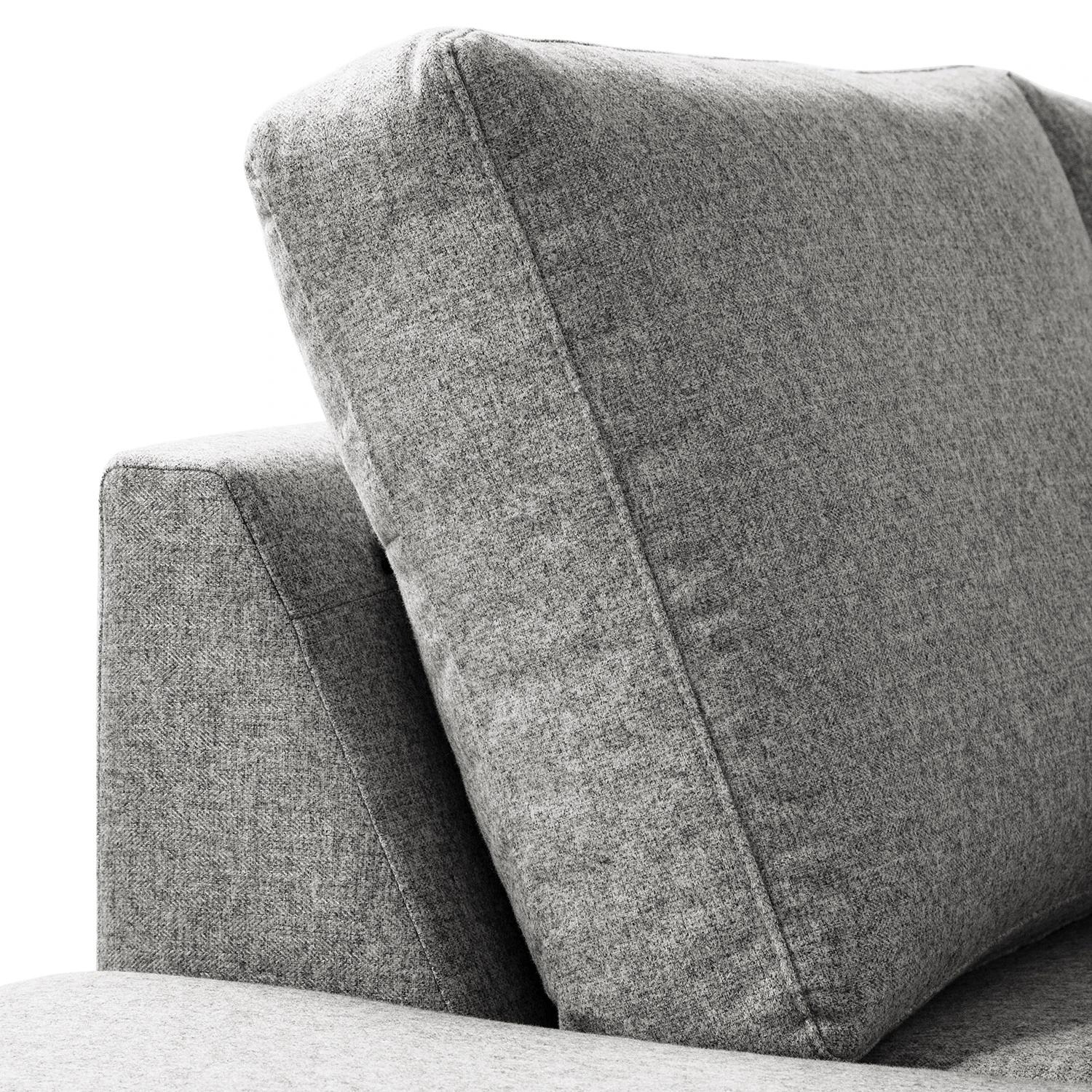 Studio Copenhagen Wohnlandschaft COSO Classic+ - Webstoff Inze: Hellgrau - Longchair davorstehend rechts / Ottomane links - Bettkasten - Chrom glänzend 18 Studio Copenhagen Wohnlandschaft COSO Classic+ - Webstoff Inze: Hellgrau - Longchair davorstehend rechts / Ottomane links - Bettkasten - Chrom glänzend – Bild 18