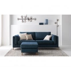 Studio Copenhagen 2,5-Sitzer Sofa COSO Classic+ - Chenille Rufi: Blau - Eiche Dunkel -Wohnzimmermöbel boutique en ligne 1000212738 201008 13380500038 MOOD DETAILS P000000001000212738 mood